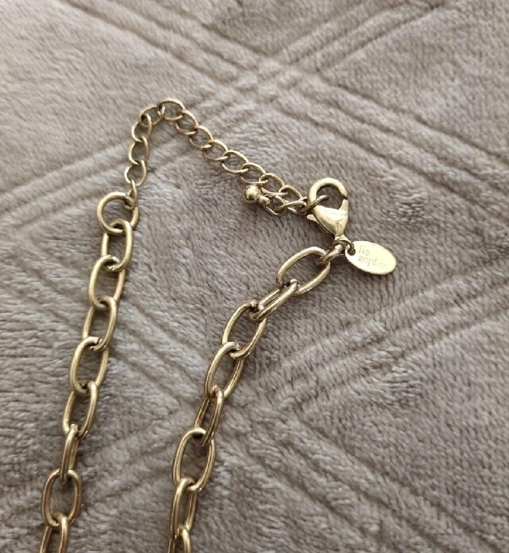 Lia Sophia Gold Link Statement Necklace - Women Jewelry - Picture 3 of 4